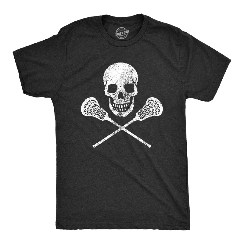 men's eco-friendly t-shirts -Lacrosse Skull Men's T Shirt