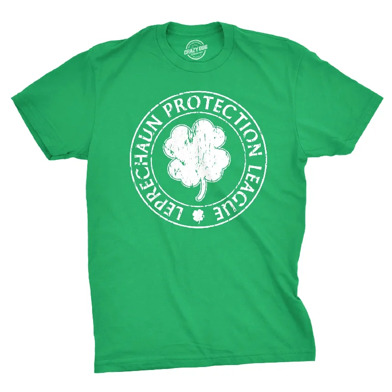 men's basic t-shirts -Leprechaun Protection League Men's T Shirt