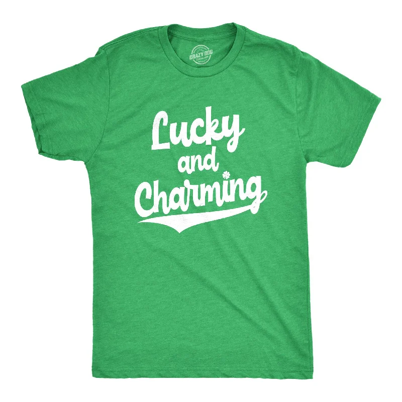 men's printed logo t-shirts -Lucky And Charming Men's T Shirt