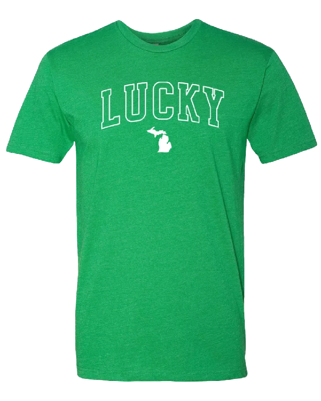 men's summer graphic t-shirts -Lucky Michigan Unisex T-Shirt