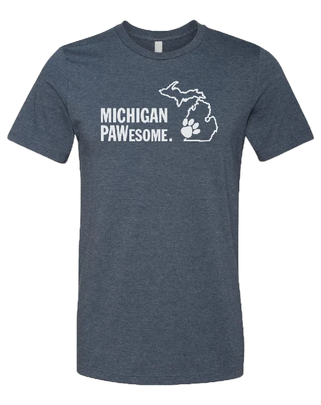 men's eco-friendly printed t-shirts -Michigan PAWesome Unisex T-Shirt