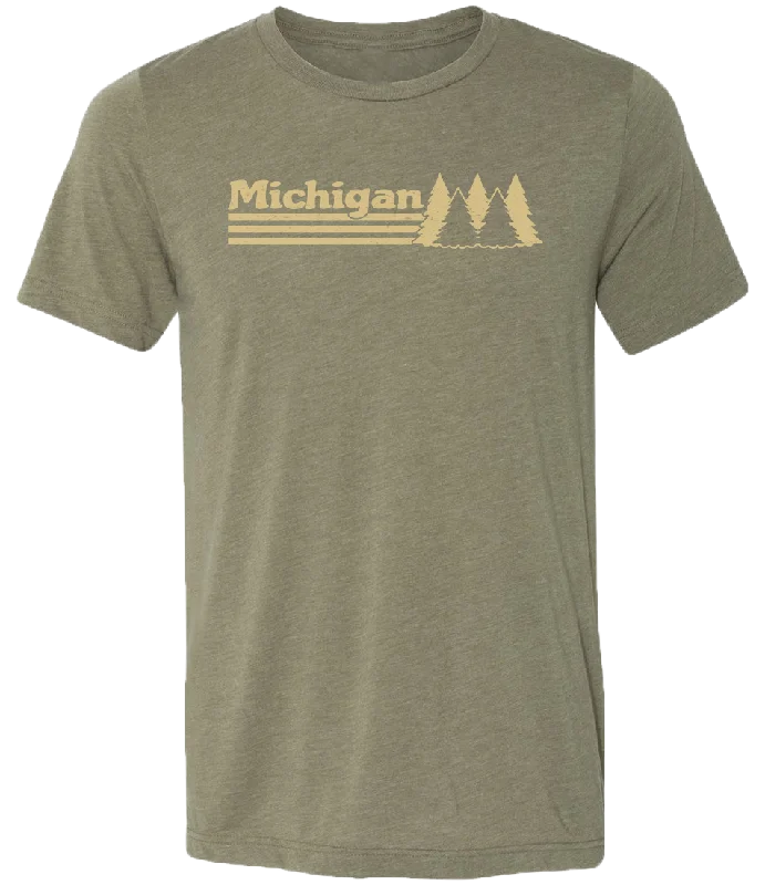 men's cotton blend t-shirts -Michigan Trees Unisex T-Shirt