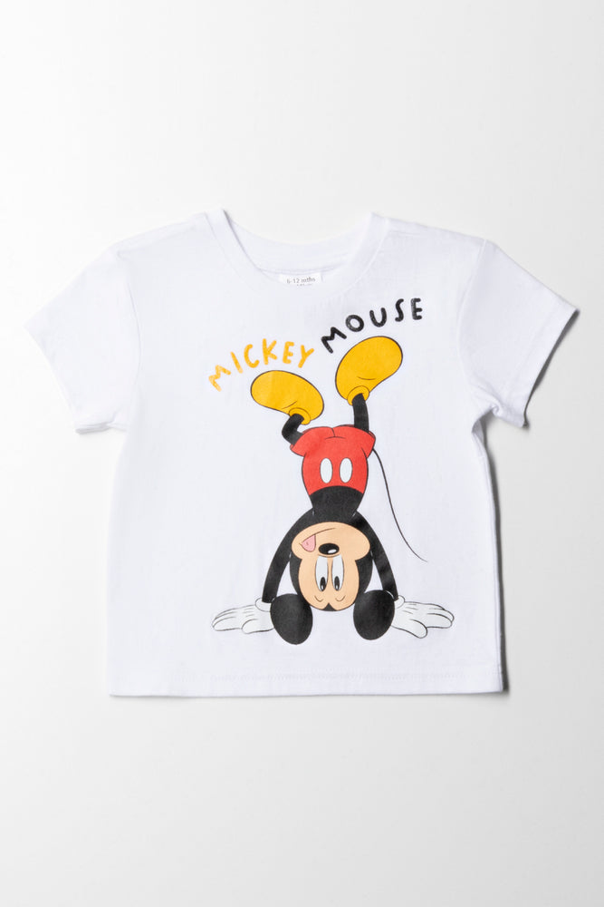 men's fun graphic print t-shirts -Mickey Mouse T-Shirt White