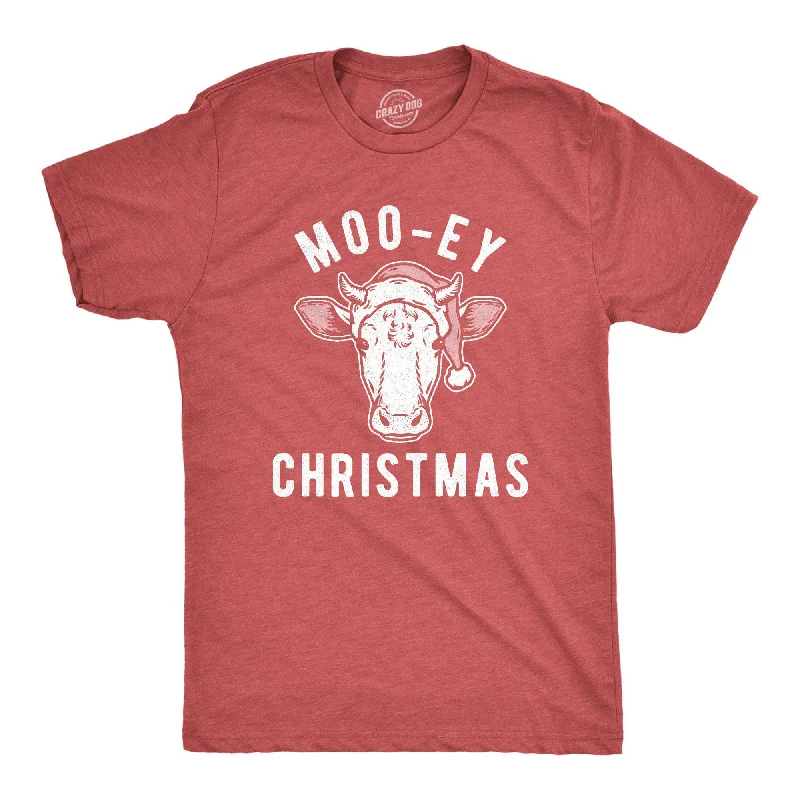 men's colorful graphic tees for summer -Moo-ey Christmas Men's T Shirt