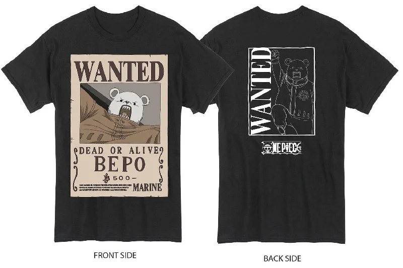 men's vintage graphic t-shirts -ONE PIECE - WANTED POSTER BEPO T-SHIRT