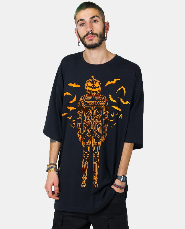 men's trendy printed t-shirts -OVERSIZE H ROBOT T-SHIRT