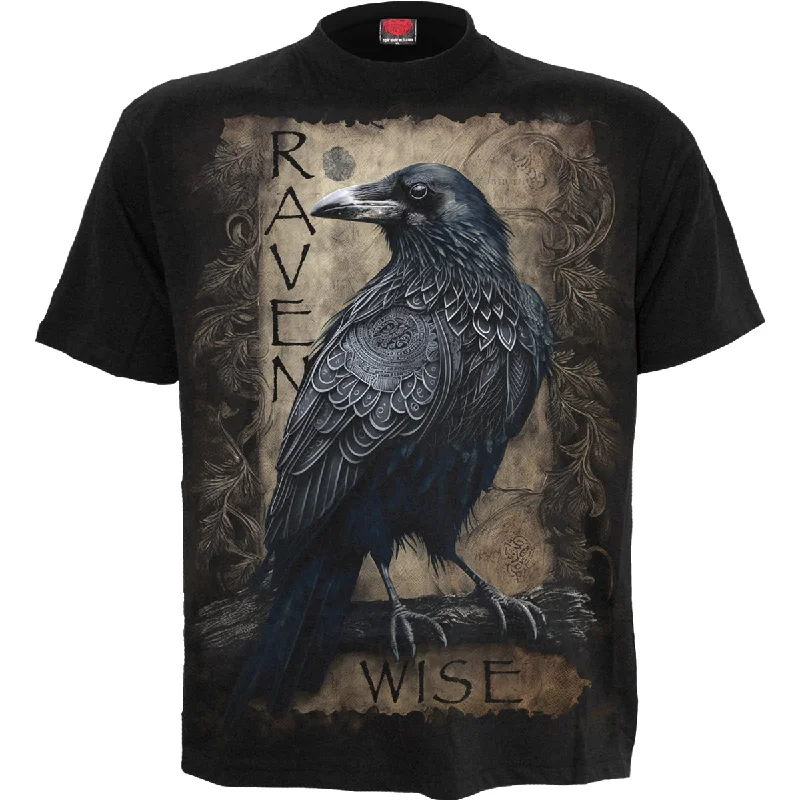 men's casual wear t-shirts -RAVEN WISE - T-Shirt Black