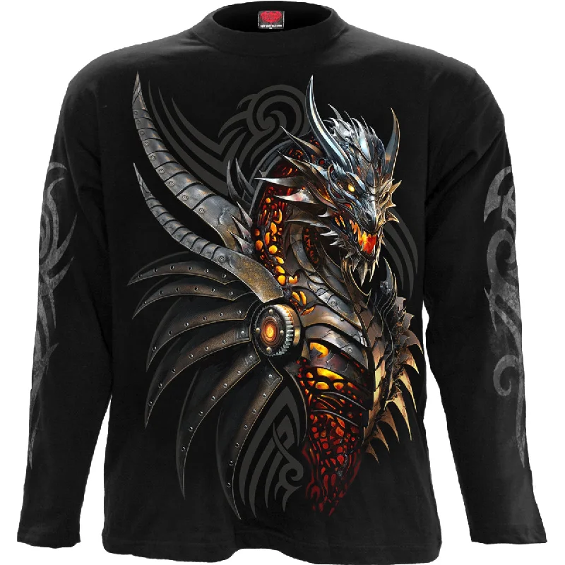 men's designer printed t-shirts -RAZOR BACK - Longsleeve T-Shirt Black