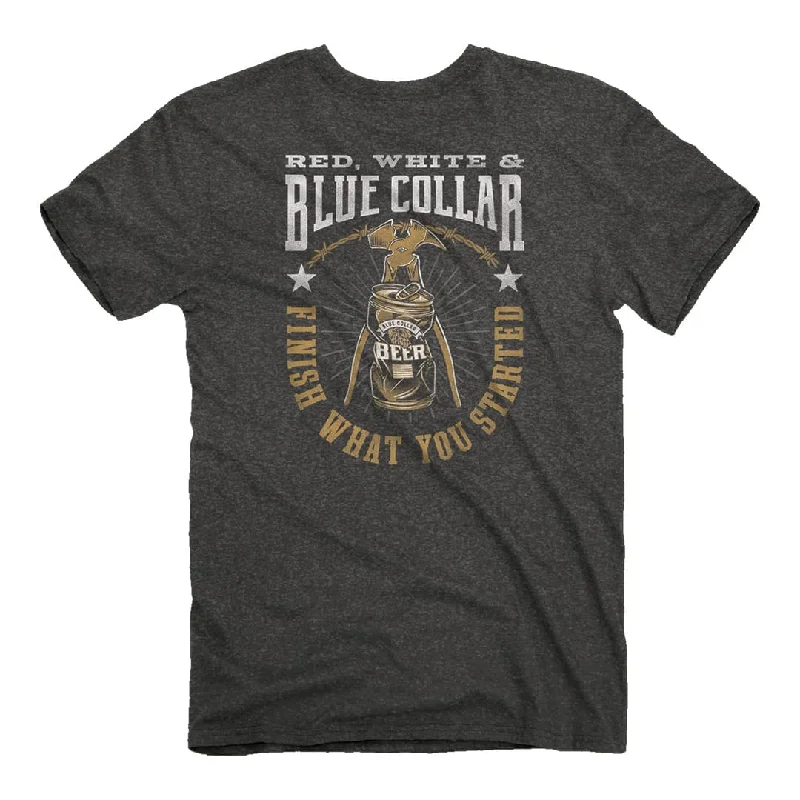 men's premium quality t-shirts -Red, White, and Blue Collar - Beer T-Shirt