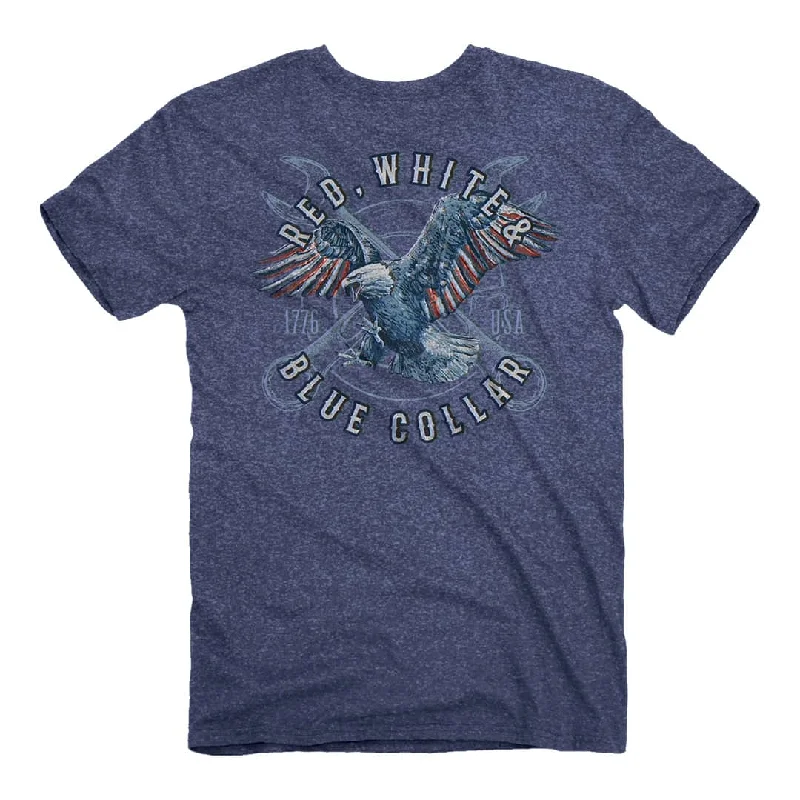 men's statement t-shirts -Red, White, and Blue Collar - Eagle T-Shirt