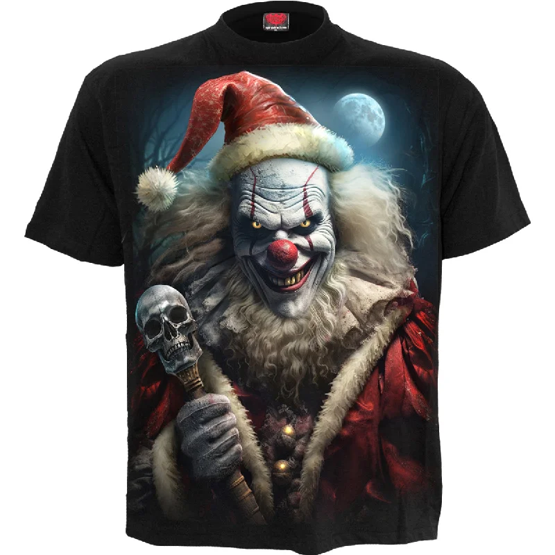 men's vintage graphic t-shirts -SANTA CLOWN - T-Shirt Black