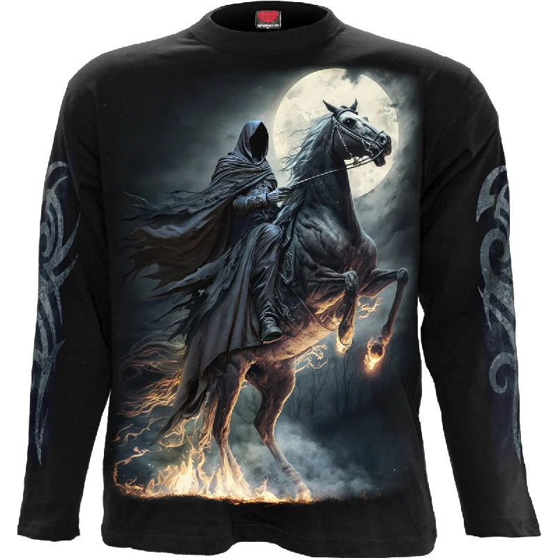 men's modern design t-shirts -SHADOW RIDER - Longsleeve T-Shirt Black