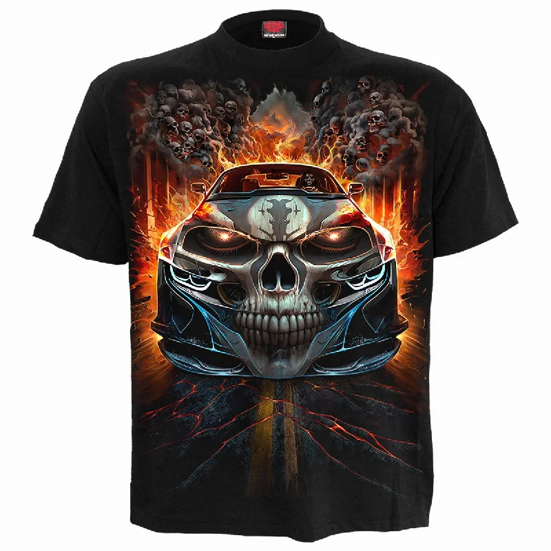 men's trendy printed t-shirts -SPEED FREAK - T-Shirt Black