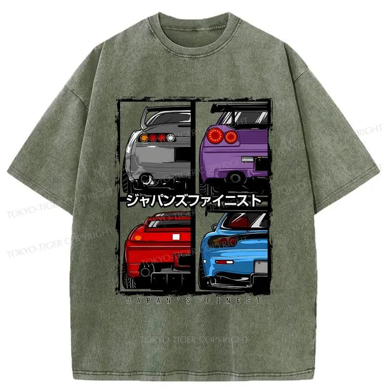 men's comfortable graphic tees -Tokyo-Tiger Japanese Car Washed T-Shirt