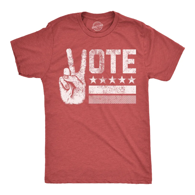 men's comfortable print tees -Vote Peace Hand Men's T Shirt