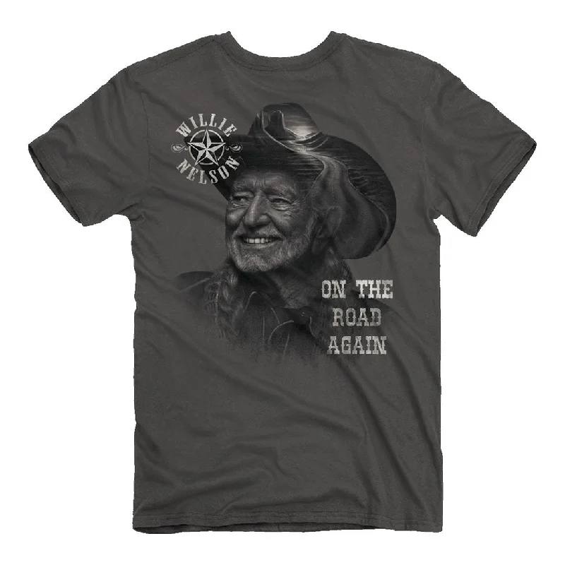 men's breathable t-shirts -Willie Nelson - On the Road Again T-Shirt