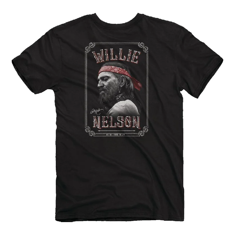 men's stylish t-shirts for casual wear -Willie Nelson - On the Road Portrait T-Shirt