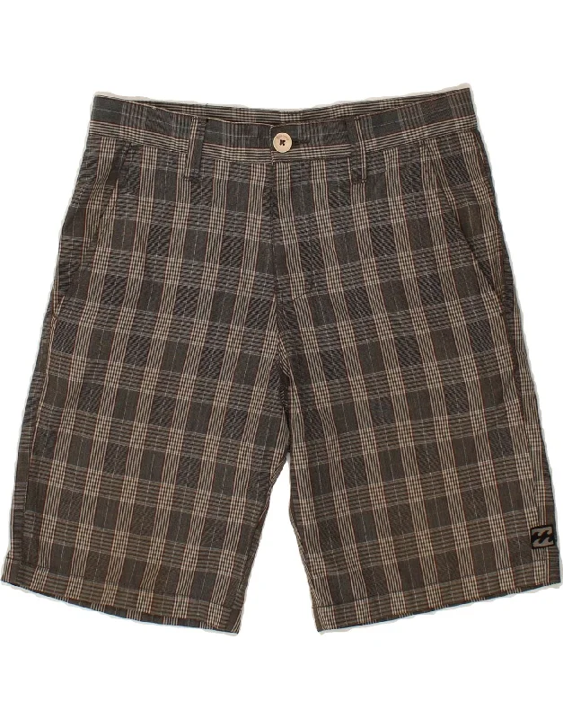 men's breathable button-up shirts -BILLABONG Mens Chino Shorts W32 Medium  Grey Check