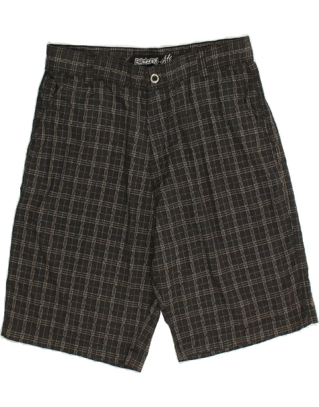 men's button-up shirts with patterns -BILLABONG Mens Chino Shorts W36 Large Grey Check Polyester