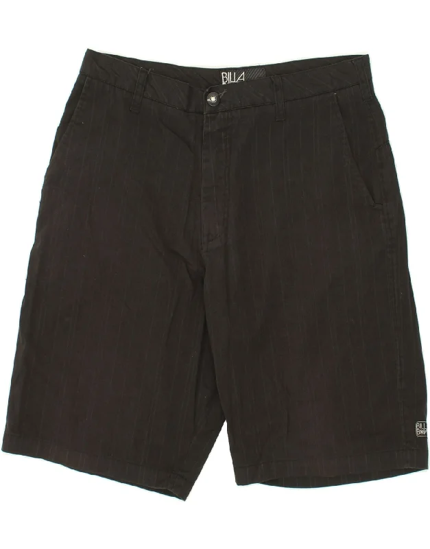 men's classic short-sleeve shirts -BILLABONG Mens Graphic Chino Shorts W34 Large  Black Striped Cotton