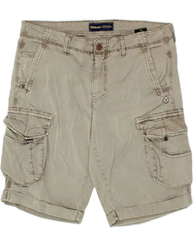 men's linen shirts -BLAUER Mens Cargo Shorts W33 Medium Grey