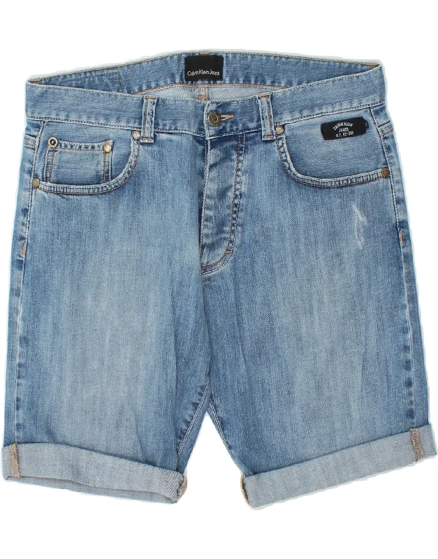 men's office shirts for summer -CALVIN KLEIN Mens Denim Shorts W32 Medium Blue Cotton