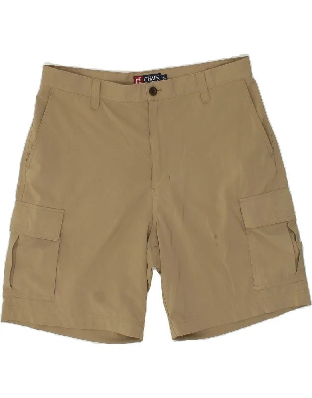 men's polo shirts -CHAPS Mens Cargo Shorts W34 Large Beige Polyester