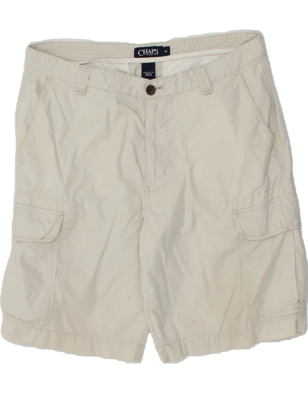 men's casual shirts for summer -CHAPS Mens Cargo Shorts W34 Large Off White Cotton