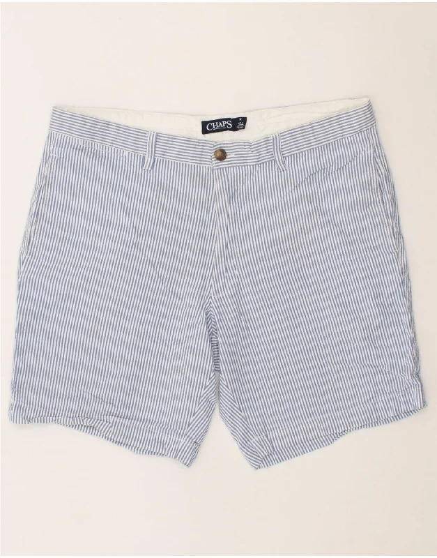 men's designer shirts -CHAPS Mens Chino Shorts W36 Large  Blue Pinstripe Cotton