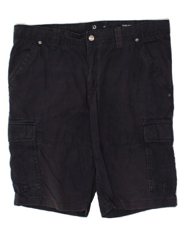 men's designer shirts -DACK'S Mens Regular Fit Cargo Shorts IT 54 2XL W42 Navy Blue Cotton