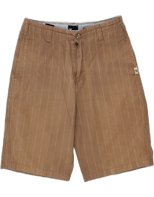 men's breathable dress shirts -DC Mens Chino Shorts W30 Medium  Brown Striped Cotton