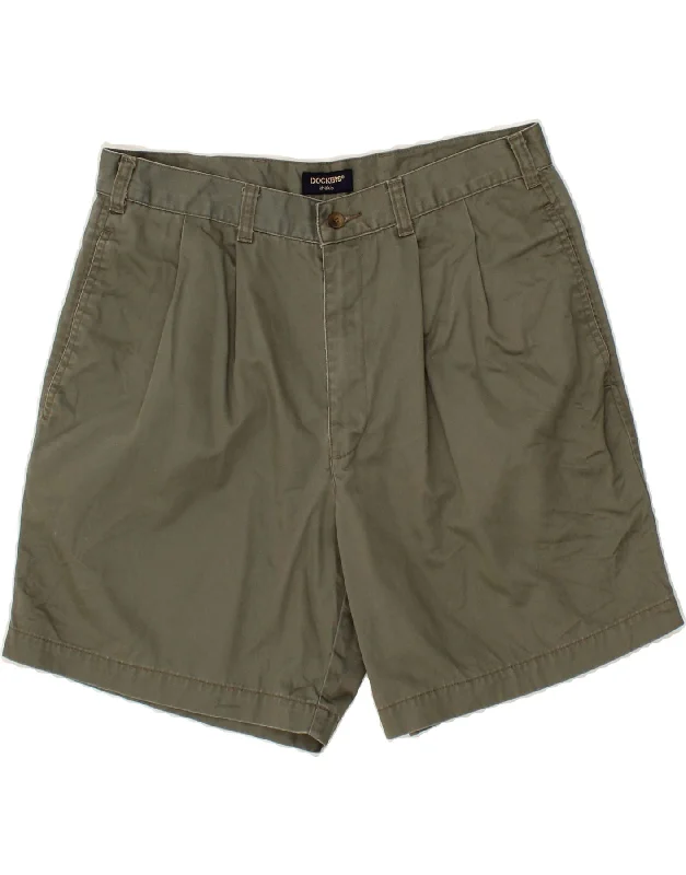 men's office-ready shirts -DOCKERS Mens Chino Shorts W34 Large Khaki Cotton