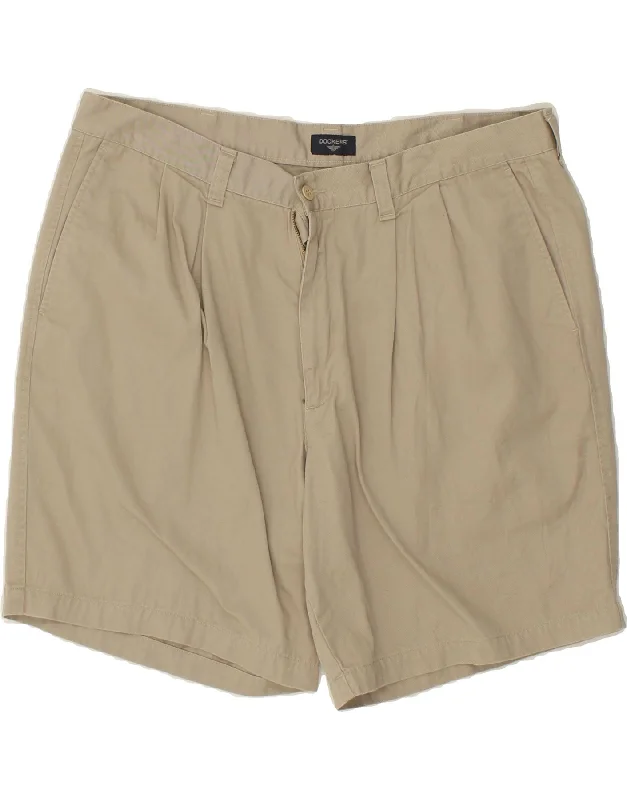 men's short-sleeve button-up shirts -DOCKERS Mens Chino Shorts W40 XL Beige Cotton