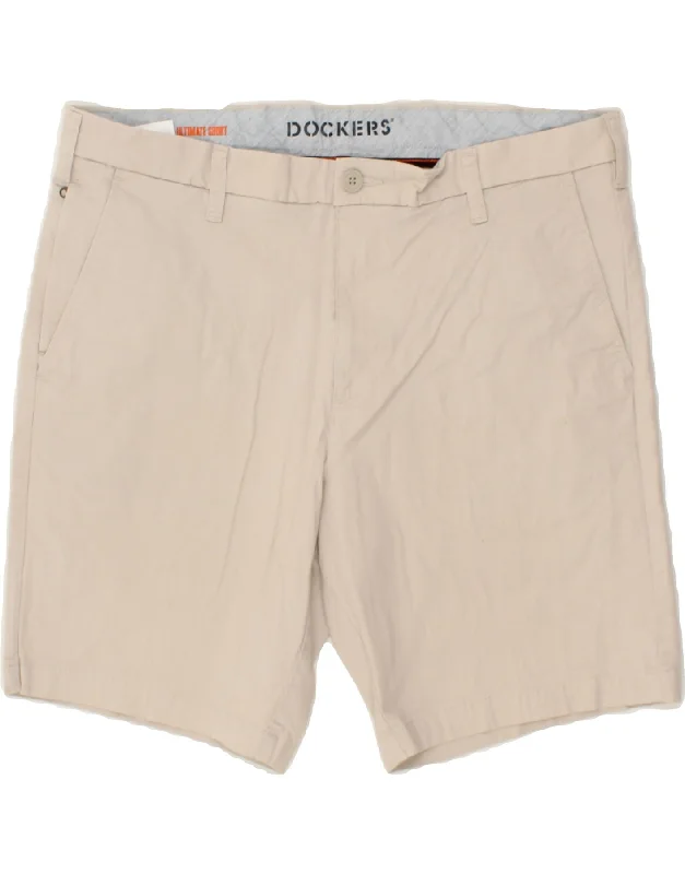 men's modern fit shirts -DOCKERS Mens Flex Chino Shorts W38 XL Grey Cotton