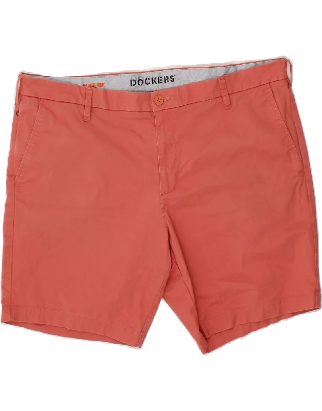 men's slim-fit shirts -DOCKERS Mens Ultimate Chino Shorts W42 2XL Pink Cotton