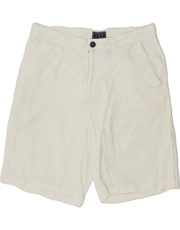 men's breathable button-up shirts -GANT Mens Chino Shorts W34 Large  Off White Cotton