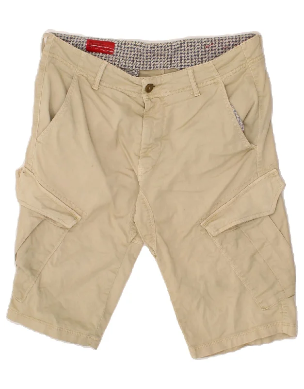 men's denim shirts -GAS Mens Cargo Shorts W31 Medium Beige Cotton