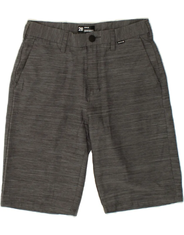 men's linen shirts -HURLEY Mens Chino Shorts W28 Small Grey Flecked Polyester