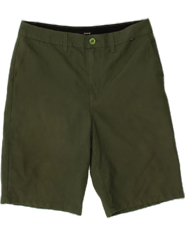 men's button-down shirts for casual wear -HURLEY Mens Chino Shorts W32 Medium Khaki Polyester