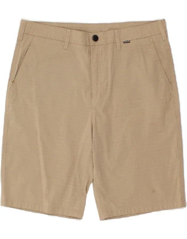 men's premium fabric shirts -HURLEY Mens Chino Shorts W33 Medium Beige Check Cotton