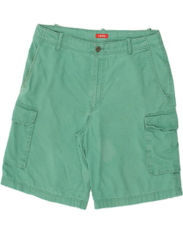 men's formal dress shirts -IZOD Mens Cargo Shorts W32 Medium  Green Cotton