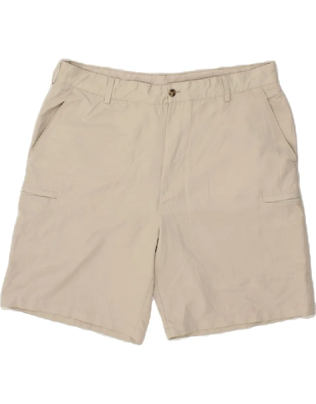 men's casual button-down shirts -IZOD Mens Cargo Shorts W40 XL Beige Polyester