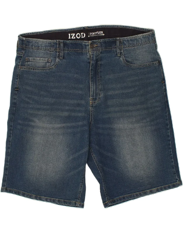 men's business shirts for work -IZOD Mens Classic Fit Denim Shorts W42 2XL Blue Cotton