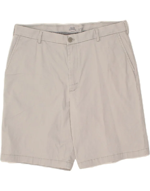 men's formal office shirts -IZOD Mens Salt Water Chino Shorts W36 Large Grey Cotton