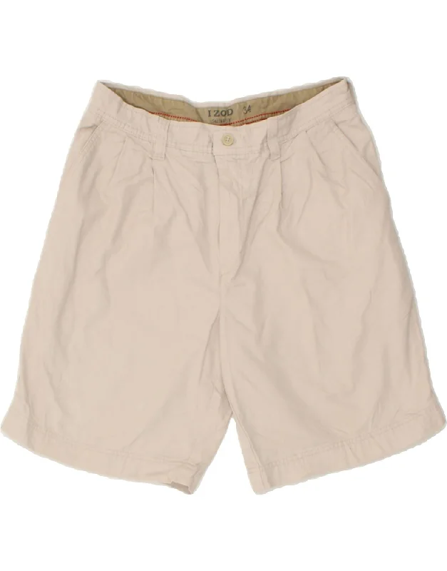 men's office shirts for summer -IZOD Mens Salt Water Pegged Chino Shorts W34 Large Beige Cotton