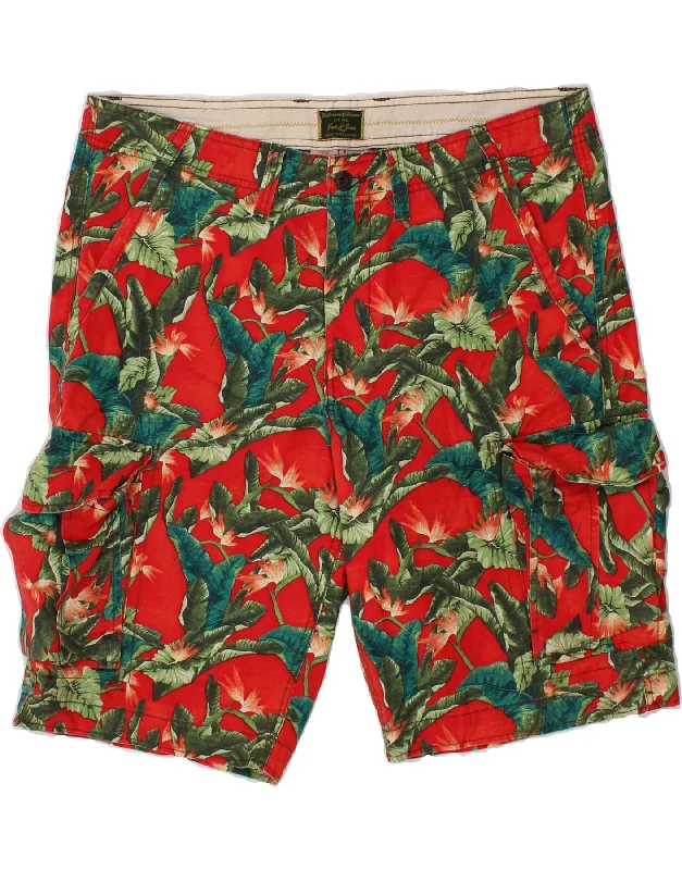 men's high-quality shirts -JACK & JONES Mens Cargo Shorts XL W38 Red Floral Cotton