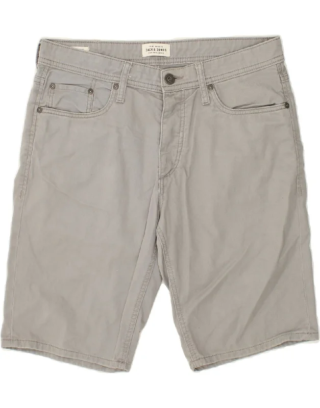 men's linen shirts -JACK & JONES Mens Casual Shorts Large W34 Grey Cotton