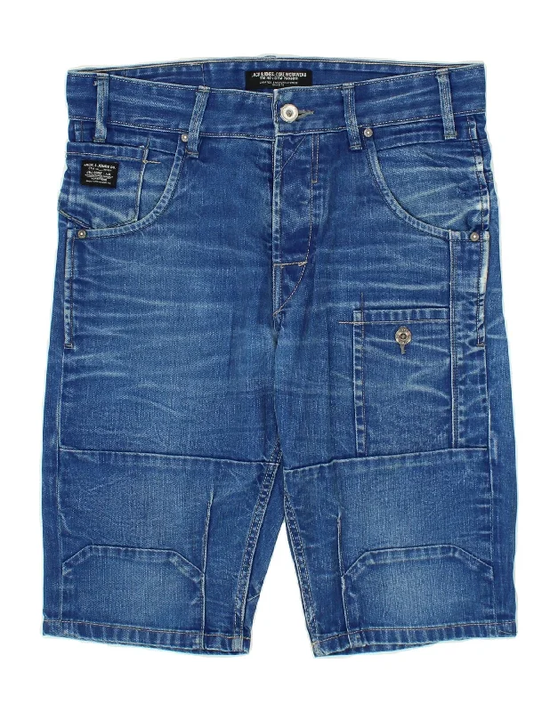 men's fashionable shirts for work -JACK & JONES Mens Denim Shorts W32 Medium Blue Cotton