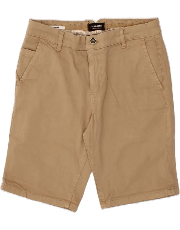 men's relaxed fit shirts -JACK & JONES Mens Regular Chino Shorts Small W29  Beige Cotton