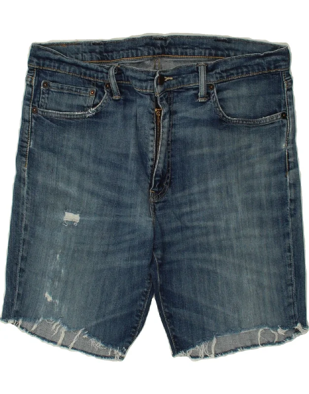 men's casual button-down shirts -LEVI'S Mens Denim Shorts W38 XL Blue Cotton